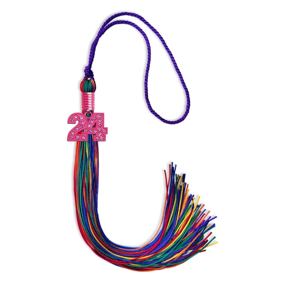 Endea Graduation Rainbow Graduation Tassel with Pink Bling Charm