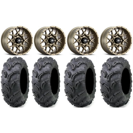 ITP Hurricane 14 Wheels Bronze 27 Zilla Tires Yamaha Viking Wolverine YXZ1000R CFMoto ZForce 950 UForce 1000