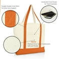thumbnail image 4 of Dalix Capacious Embroidered Shopping Tote Bag in Orange, 4 of 5