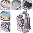 thumbnail image 4 of Purple Butterfly Flower Pattern Cute School Backpack Bag with Padded Back and Adjustable Shoulder Straps 16.9 X 12.6 X 5.9 Inches, 4 of 5