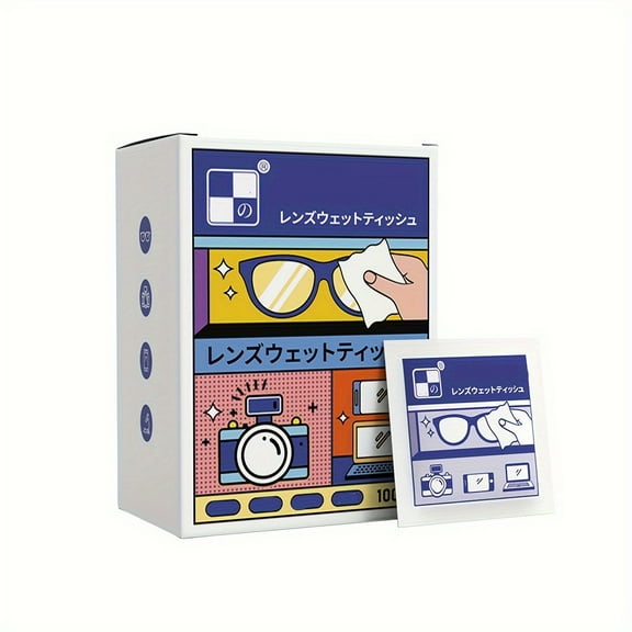 100 Disposable Lens and Lens Cleaning Wipes, Anti-Fogging Wipes for Cameras, Glasses, Cell Phone Screens, Eyeglass Cloth Wipes