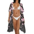 thumbnail image 3 of DISNIMO Hummingbird Peach Blossom Print Womens Beach Cover Ups Kimono Summer Beach Cover Up Loose Casual Cardigan for Swimwear Lightweight Long Bikini Coverups, 3 of 6