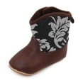 thumbnail image 4 of MEZZALL Leather Western Boots Cowboy Bootie Soft Sole Nonslip Crib Shoes For Baby Toddler Girls Boys Comfort Footwear, 4 of 8