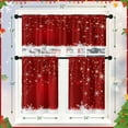 thumbnail image 6 of Christmas Kitchen Window Curtains and Valances Set 36 Inch Snowflakes Red Snow Short Tier Curtains, Winter Xmas Small Kitchen Decor, 6 of 7