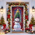 thumbnail image 6 of Christmas Door Tapestry Xmas Front Door Hanging Decor Holiday Party Cloth Door Curtain Christmas Door Cover for Home Bedroom Wdoor Holiday Decoration and Gift, 6 of 7