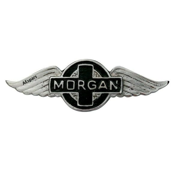 Morgan Car Cowl Badge Emblem Metal Chrome & Black