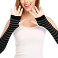 thumbnail image 5 of Clearance！Fdelink Fingerless Gloves Long Warmer Punk Gothic Gloves Arm Sleeve (Grey), 5 of 6