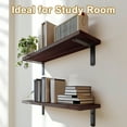 thumbnail image 2 of Tickjoy Floating Shelves Set of 3 - Paulownia Wood Wall Shelves for Any Space - Ideal Bathroom Shelves for Stylish Storage and Display, Perfect Wall Shelf for Home Organization, Brown, 2 of 7