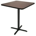 thumbnail image 2 of Hampden Furnishings Bennet Collection Steel Frame 36" Square Top, X Base, 42" Height Cafe Table, Black Frame/Mahogany Top, 2 of 5