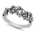 thumbnail image 4 of Women's Fleur De Lis Ring .925 Sterling Silver Band Jewelry Female Male Unisex Size 8, 4 of 4