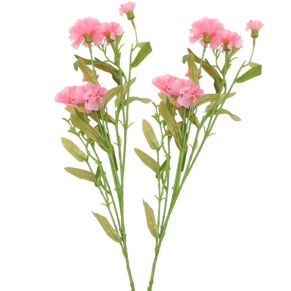 2Pcs Artificial Carnations Flowers Simulated Fake Carnations Decorations Artificial Silk Flower Carnations