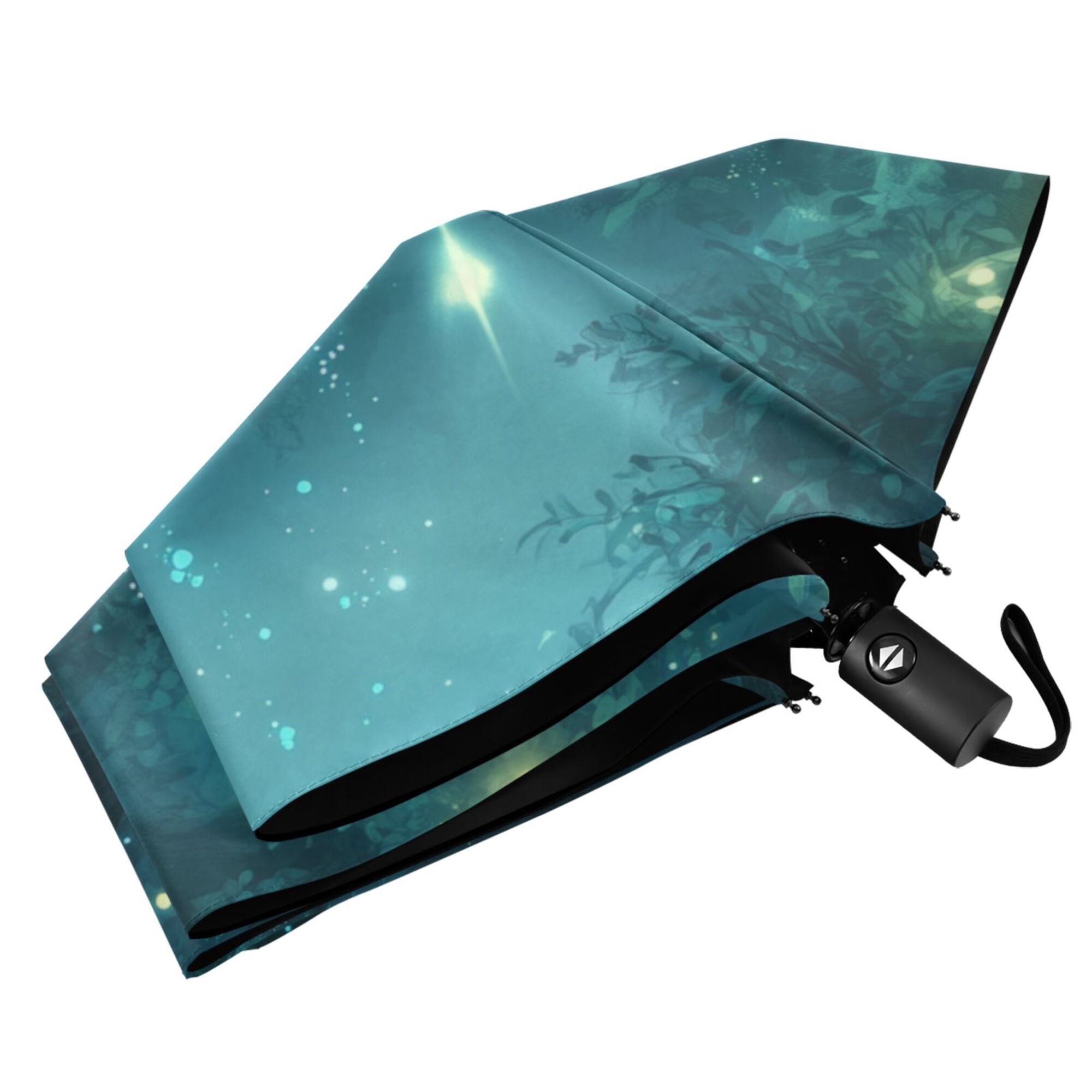 FORMRS Travel Umbrella Folding Auto Open Close Windproof Rain UV Protection, Magical Forest