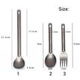 thumbnail image 3 of Ultralight EDC Camping Tool New Pure Outdoor Picnic Accessories Titanium Cookware Long Handle Spoon Cutlery Fork 1, 3 of 8