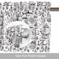 thumbnail image 6 of Vintage Map Valance Curtain Watercolor Navigation Boat Black Line Window Valances Rod Pocket Short Curtains Window Treatments for Kitchen Bedroom Bathroom Laundry 60" x 18", 6 of 9