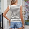 thumbnail image 7 of Women's Fashion Spring And Summer Casual Casual Striped Contrast Thread T-shirt, 7 of 7