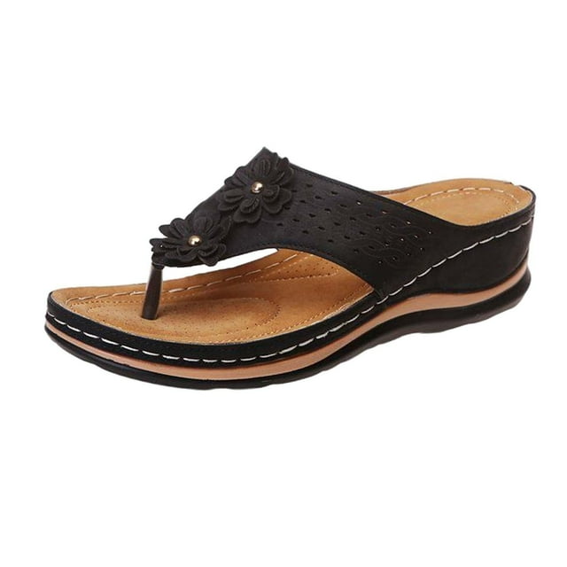 Low Wedge Women Sandals Platform Flip Flops Summer Beach Comfortable Casual 41