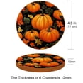 thumbnail image 3 of Thanksgiving 6PCS Round Microfiber Leather Cup Coasters, 11x11 cm/4.3x4.3 in - Set of 6 Drink Coasters for Home Decor, 3 of 6
