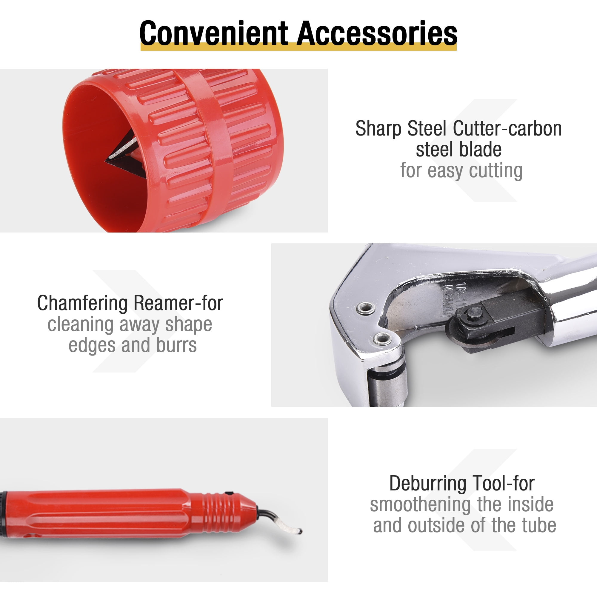 Yescom Hydraulic Tube Expander Swaging 3/8" to 1-1/8" Copper Flaring Tool Kit for Refrigeration HVAC