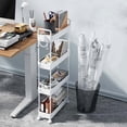 thumbnail image 3 of Household Floor Storage Rack Living Room Bedroom Storage Trolley Movable Multi-layer Kitchen Gap Storage Rack, 3 of 4