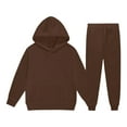 thumbnail image 5 of Gaexia Girls Two Piece Outfits,Winter Children'S Clothing,Girls Print Hooded Crop Top And Sweatpants Two Piece Outfits Casual Tracksuit Jogger Set For Kids, 5 of 6