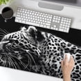 thumbnail image 2 of Black and White Gaming Mouse Pad 31.5 x 11.8 Inch Extended Large Mouse Pad with Non-Slip Base and Stitched Edges for Gamer Home Office, Black Leopard, 2 of 6