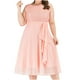 thumbnail image 1 of Vestido casual de cuello redondo Sin mangas Cuello redondo Mujeres Vestido de gasa de mujer sólida Vestidos a media pantorrilla Pompotops  ghjkhdj6431, 1 of 9