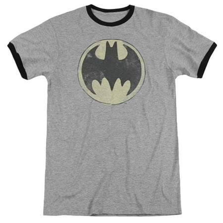 Batman - Old Time Logo - Heather Ringer Short Sleeve Shirt -
