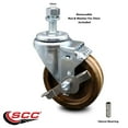 thumbnail image 2 of 4 Inch High Temp Phenolic Wheel Swivel 12mm Threaded Stem Caster with Brake, 2 of 2