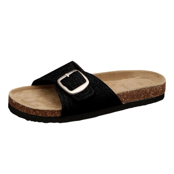GWAABD Pantoufles pour Femme Sandales de Plage à Simple Boutonnage Sandales de Plage Sandales Plates à Bout Ouvert Sandales pour Femme Grande Taille Sandales de Plage pour Femme Chaussures