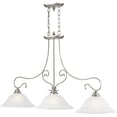 thumbnail image 5 of 13 inch 3 Light Brushed Nickel Island with White Alabaster Glass Shade, 5 of 7