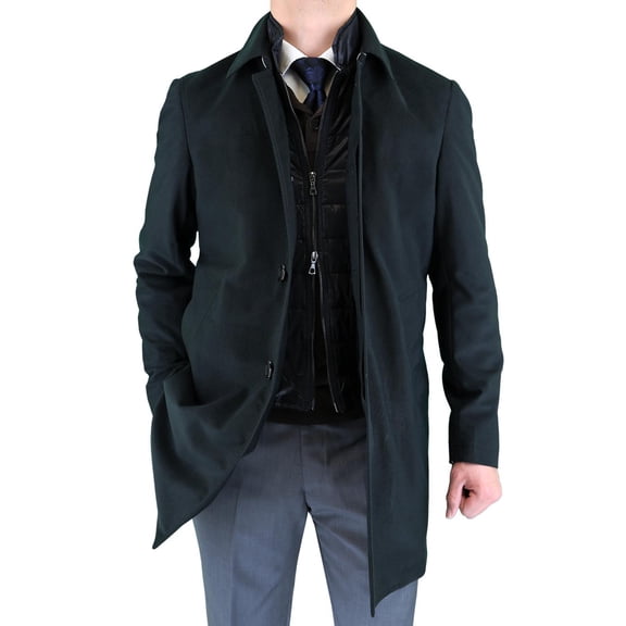 Mens Black Coat Luciano Natazzi Fitted