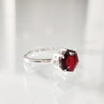 thumbnail image 2 of Hexagon Garnet Ring, 925 Sterling Silver, Women Ring, Natural Garnet, January Birthstone, Christmas, Thanksgiving, Tiny Dainty Ring, CZ Ring, Handmade, Statement Jewelry, Wedding, Anniversary Gift, 2 of 8