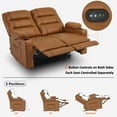 thumbnail image 4 of MCombo Power Loveseat Recliner, Electric Reclining Loveseat Sofa with Heat and Vibration, Cup Holders, USB Charge Port, Faux Leather Reclining Sofa for Living Room PR622, 4 of 9