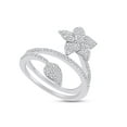thumbnail image 2 of AFFY 1/2 Carat (Cttw) White Natural Diamond Flower Wrap Engagement Ring In 14k White Gold Over Sterling Silver (Clarity : I2-I3, Color : J-K, 0.5 Cttw) Ring Size 7.5, 2 of 3