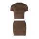 thumbnail image 3 of Conjunto De Minifalda Traje de falda de playa Vestido corto de dos piezas de moda para vacaciones de fiesta (Marrón S) Cgtredaw para Mujer Marrón T XS, 3 of 9