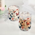 thumbnail image 2 of Yayeee 2 Pack Qtip Holder Bathroom Cotton Swab Canister with Lid Clear Dispenser Set, Beige Butterflies, 2 of 6