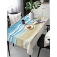 thumbnail image 6 of Blue Summer Beach Coastal Table Cloth, Waterproof Tablecloth for Rectangle Tables, Nautical Beige Seaside Reusable Washable Fabric Table Cover for Restaurant Kitchen Dining Tables 54"x108", 6 of 9