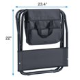 thumbnail image 5 of 2-piece Folding Outdoor Chair With Storage Bag, Portable Chair For Indoor, Outdoor Camping, Picnics And Fishing,Grey,Gray, 5 of 12