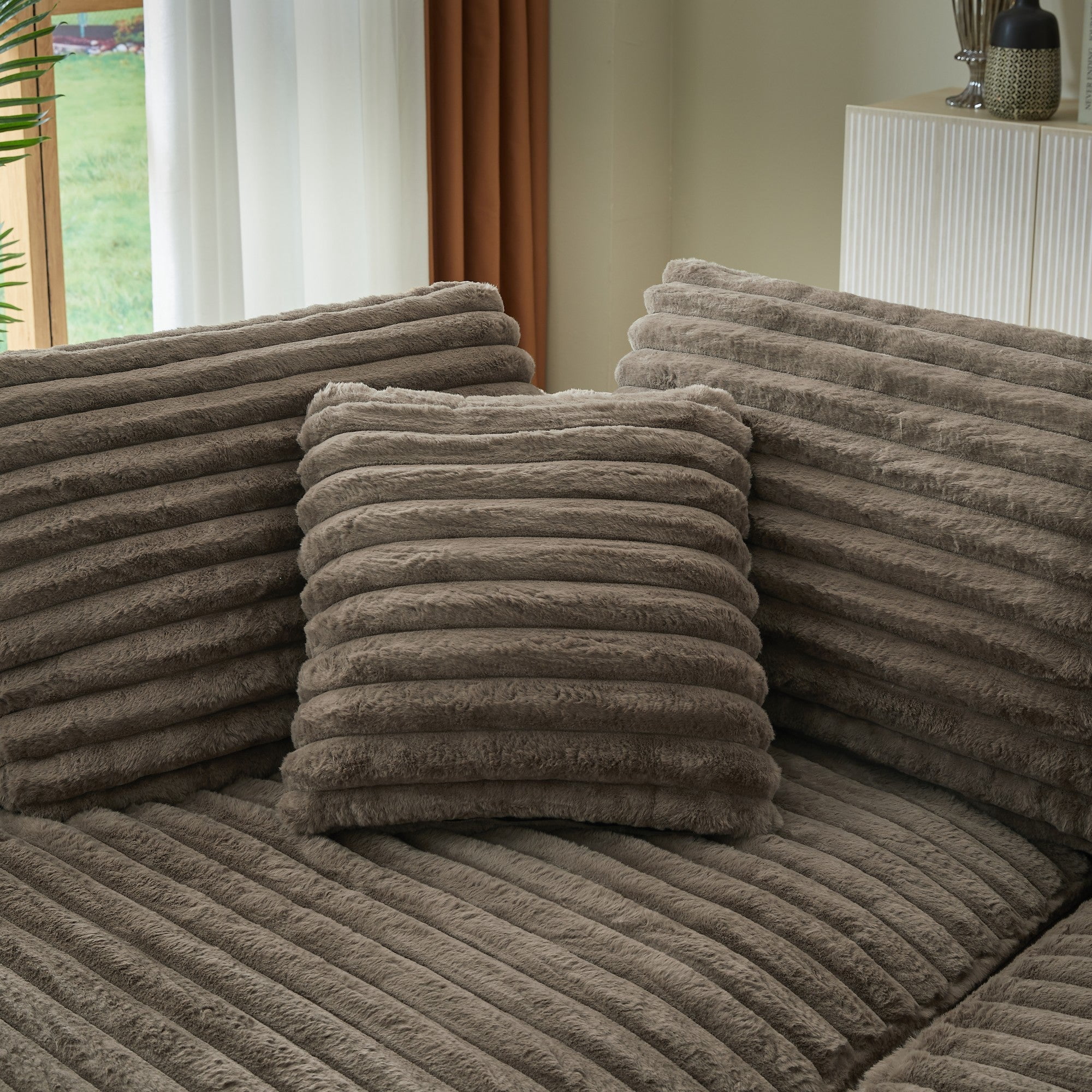 Sailvan Modern Curved L-Shape Luxury Sectional Sofa, Comfy Sleeper Couch,No Assembly Required