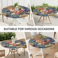 thumbnail image 2 of Round Elastic Tablecloth with Allover Floral Print, Water-Resistant and Easy to Clean Polyester for Daily Use or Parties, Fits 44-52 Inch Kitchen or Patio Table, 2 of 2