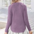 thumbnail image 4 of Efsteb Kids Girls Shirts Long Sleeve Tops Round Neck Knit Top Fashion Comfy Cute Tops Solid Color Loose Casual Blouses (Purple,5 Years), 4 of 7