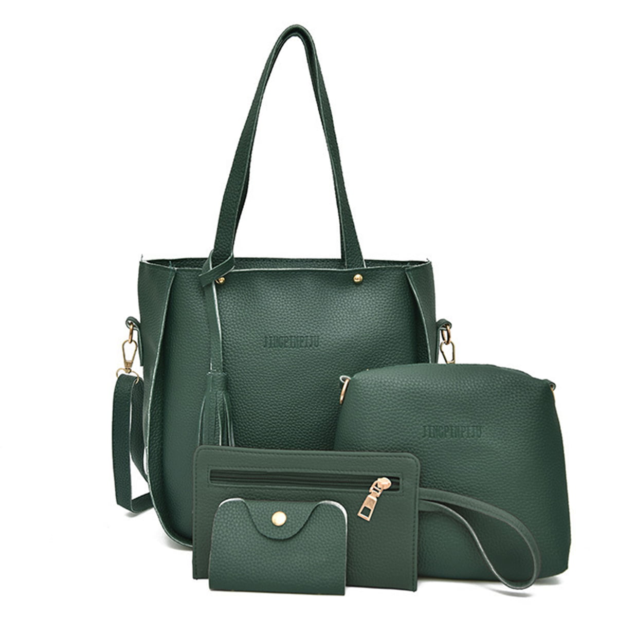 4PCS/Set Women Lady Leather Shoulder Bag Handbag Satchel Clutch Coin Purse Lot 