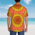 thumbnail image 6 of Sunflowers And Bees Hawaiian Shirts For Men, Summer Short-Sleeve Relaxed-Fit Button-Down Shirts X-Large, 6 of 9