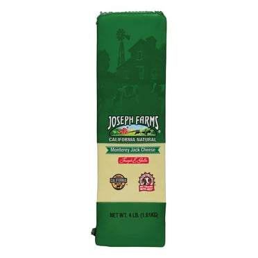 Joseph Farms California Natural Cheese, Loaf, Monterey Jack Cheese, 4 lb, 1 Count