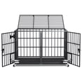 thumbnail image 3 of 42 inch Heavy Duty Metal Dog Crate for 2 Dogs/Large Dog,All Metal Open Top Stackable,Dog Kennel Indoor with Wheels,Floor Grid, Tray, Divider and Feeding Bowl, 3 of 8