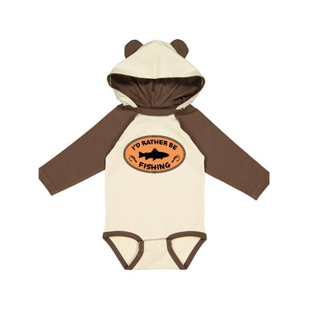 

Inktastic I d Rather Be Fishing Gift Baby Boy or Baby Girl Long Sleeve Bodysuit