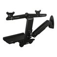 thumbnail image 2 of StarTech.com Wall Mount Workstation, Articulating Full Motion Standing Desk w/ Height Adjustable Dual VESA Monitor & Keyboard Tray Arm, Mouse/Scanner Holders, Ergonomic Wall Mounted Desk - Foldable Standing Desk (WALLSTS2) - Mounting kit (wall plate, column, 2 crossbars, keyboard tray, monitor arm, 2 x VESA monitor mounts, crossbar mount) - for 2 monitors - plastic, aluminum, steel - black - screen size: 24", 2 of 3