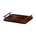 thumbnail image 5 of yotijay Wood Serving Tray Tea Drink Dessert Decorative with Rim Rectangle Food Board Dark Wood S, 5 of 9