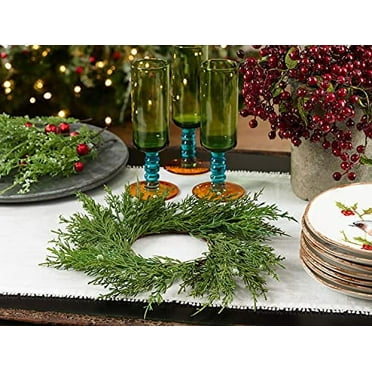 Fennco Styles Green Capsicum Wreaths 10" Round, Set of 4 - Artificial Leaf Wreath for Christmas, Home, Tabletop, Front Door, Entryway, Wall and Window Decoration