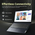 thumbnail image 3 of Lenovo IdeaPad 1 15.6" HD Laptop, Intel Celeron N4500, 12GB RAM, 512GB SSD+128GB eMMC, Intel UHD Graphics, WiFi 6, Num Pad, SD Card Reader, HDMI, Win 11, Abyss Blue, 160GB Docking Station Set, 3 of 8